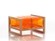 Pouf EKO gonfiabile con telaio in legno e TPU Crystal Orange YOKO, 62x70xH40 cm riciclabil...
