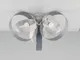 Plafoniera Bolla in ferro laccata bianco e grigio 3 luci, altezza 26 Cm , larghezza 44 Cm