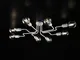 Plafoniera Loft in ferro laccato bianco con decorazione argento 8 luci , altezza 17 Cm, la...