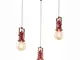 Sospensione da interno a tre luci in materiale Ceramico URBAN RETRO' dimensione 13x h 19 c...