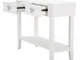 Consolle rettangolare in legno Bianco con due Casetti, SHINE , Dimensioni 110x40xh 82 cm -...