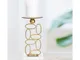 Porta candele in Metallo dorato con base in marmo Bianco 10x10xh20 cm struttura design geo...