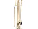 Gruppo per camino Set di accessori camino in ottone CIGNO 18xh 70 cm - kg Pomo Ottone lavo...