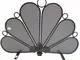 Parascintille in ferro Battuto a forma di Ruota del PAVONE Dimensioni 76x18x h 54 cm - Pes...