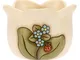 Coprivaso in ceramica Country con coccinella portafortuna