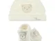 Cappello e scarpine bianche THUN & OVS in cotone biologico Teddy abbraccio