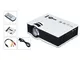 Proiettore Portatile LED Videoproiettore Mini Home Cinema PC VGA/USB/SD/AV/HDMI