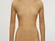 Wolford - Air Wool Contrast Top Long Sleeves, Donna, lion shade, Taglia: XS