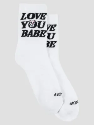  Love You Mid Socks bianco