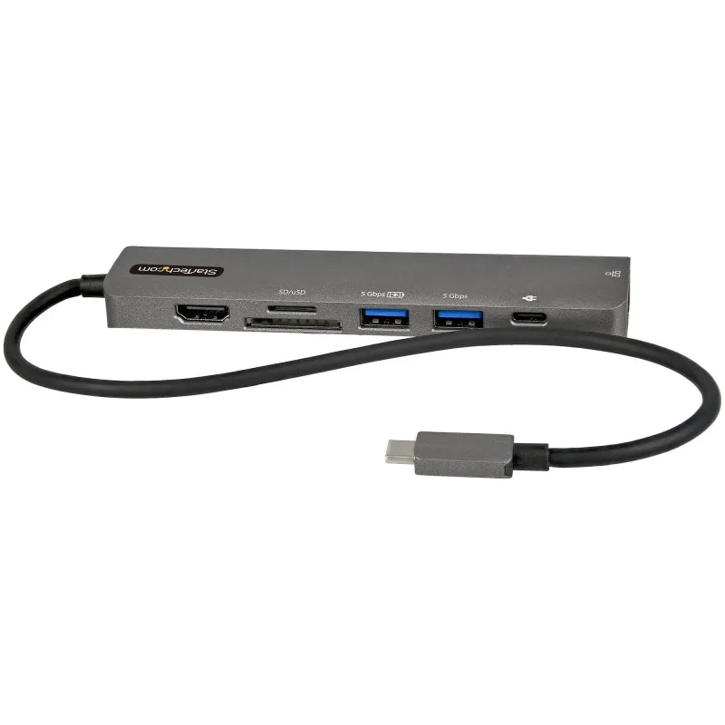 StarTech.com Adattatore multiporta USB C - da USB-C a HDMI 2.0 4K 60Hz, 100W Power Delivery Pass-through, slot SD/MicroSD