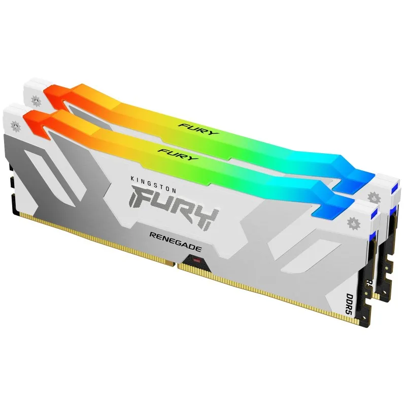  Technology FURY 32GB 6400MT/s DDR5 CL32 DIMM (Kit of 2) Renegade RGB White XMP