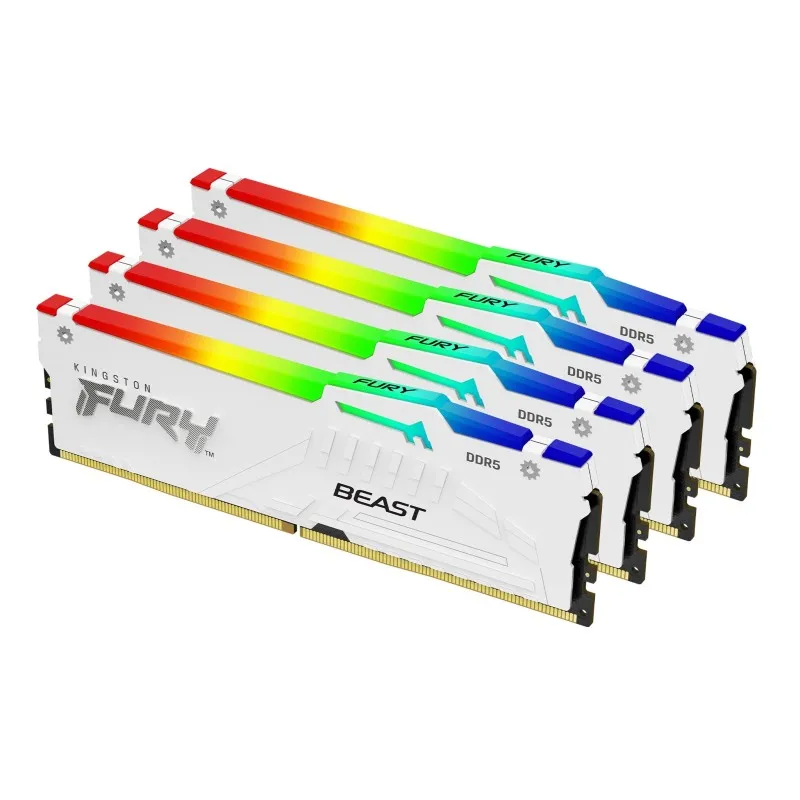  Technology FURY Beast 128 GB 5600 MT/s DDR5 CL40 DIMM (Kit da 4 moduli) White RGB XMP