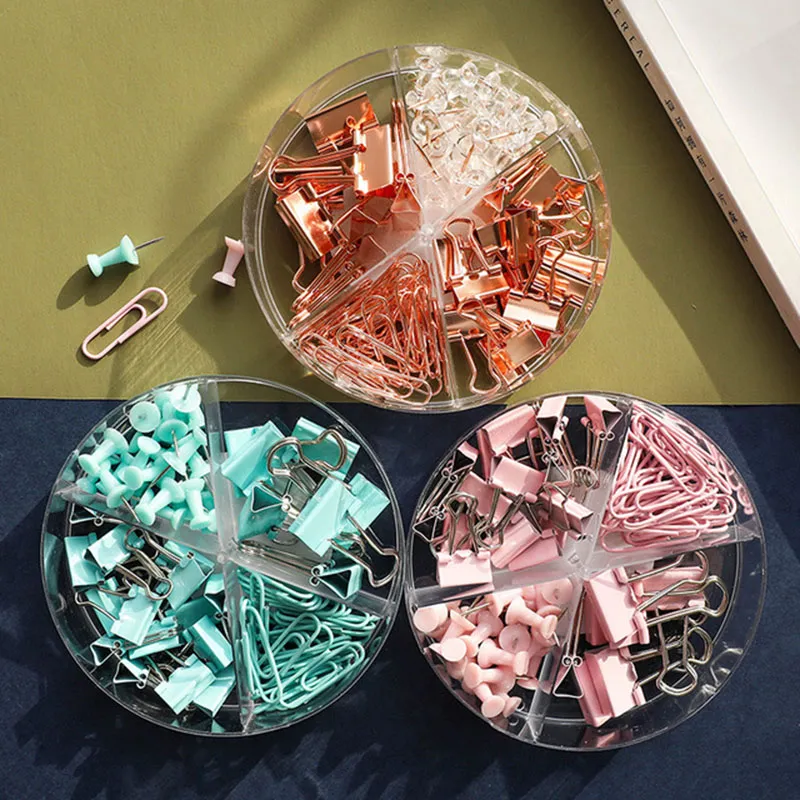 Set di quattro clip per raccoglitori di carta a disco con griglia Materiale scolastico Puntine da disegno Cartella Accessori per ufficio Combinazione