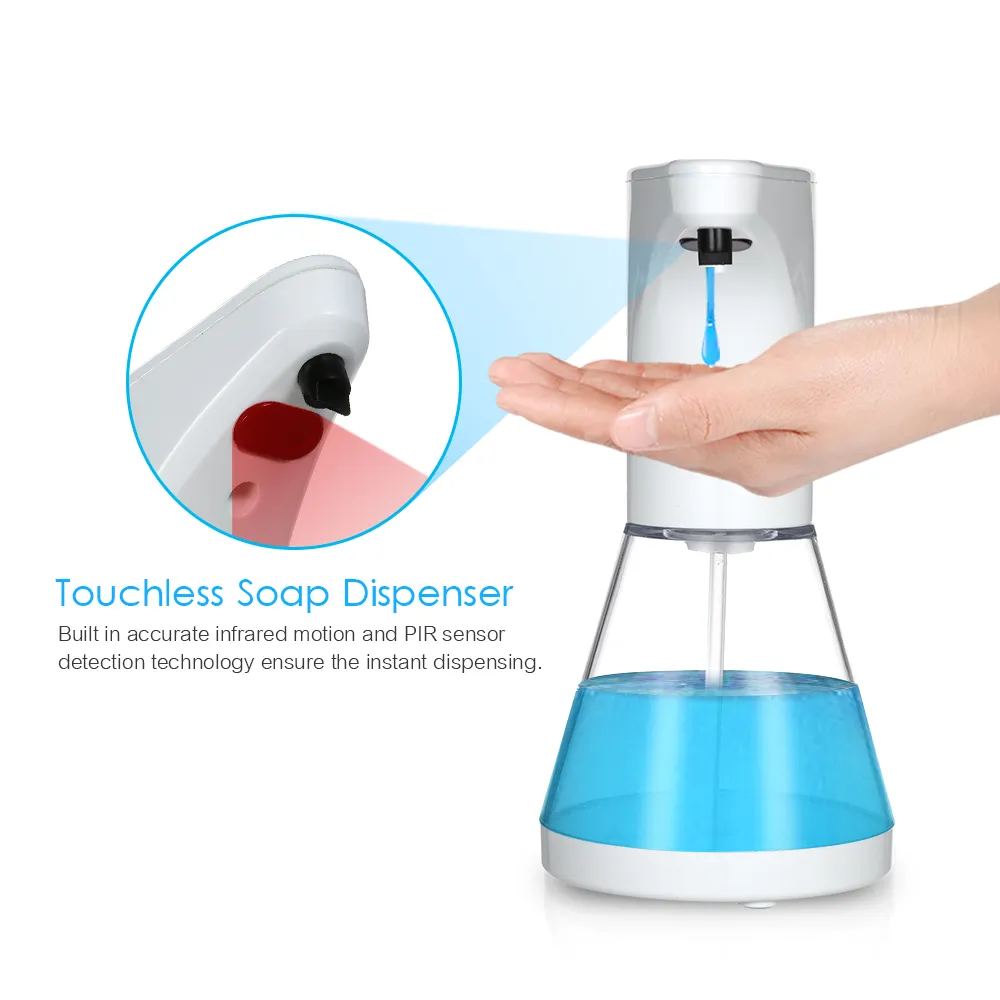 Dispenser automatico di sapone Touchless Liquid Shampoo Shower Gel Lotion Dispenser automatico Sensore di movimento a infrarossi per bagno Toilette H