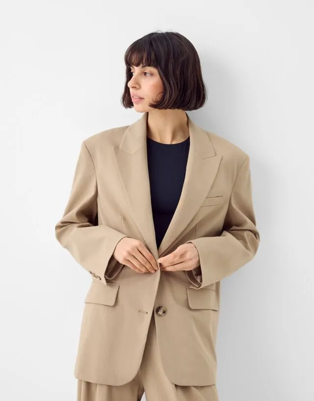 Bershka Blazer Oversize Donna M-L Camel