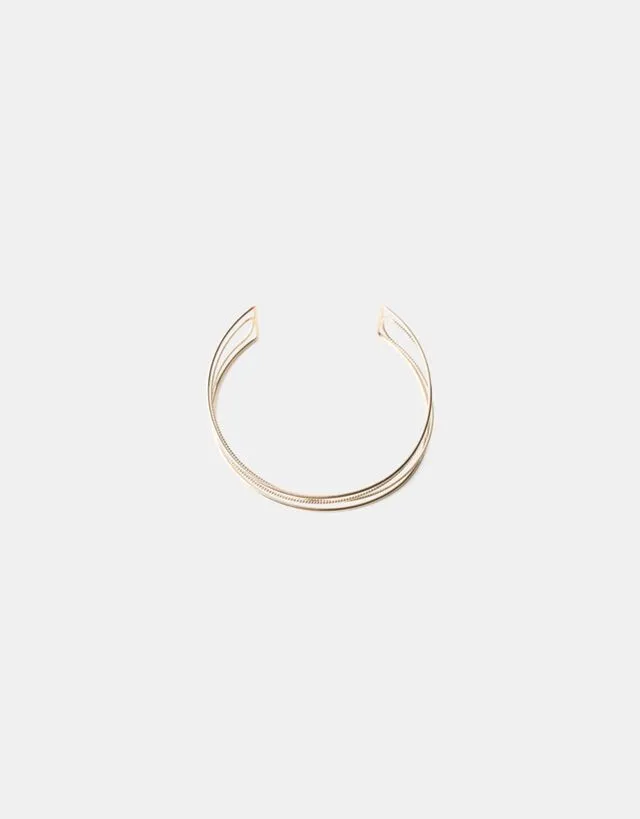 Bershka Collana Choker Intrecciata Donna Oro