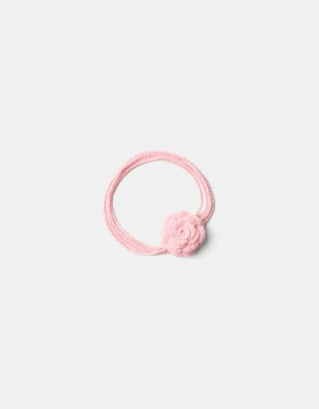 Bershka Collana Choker Con Fiore Donna Rosa