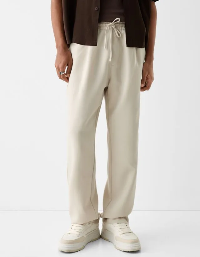 Bershka Pantaloni Tuta Tailored Fit Uomo L Sabbia