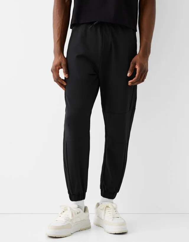 Bershka Pantaloni Jogger Tecnici Uomo Xl Nero