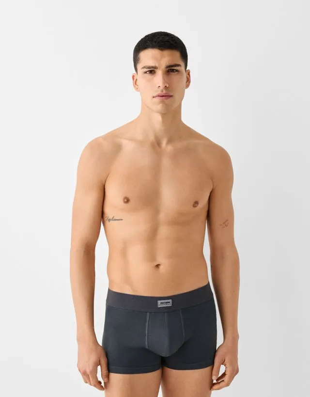 Bershka Set Di 2 Boxer Effetto Slavato Uomo L Grigio Scuro