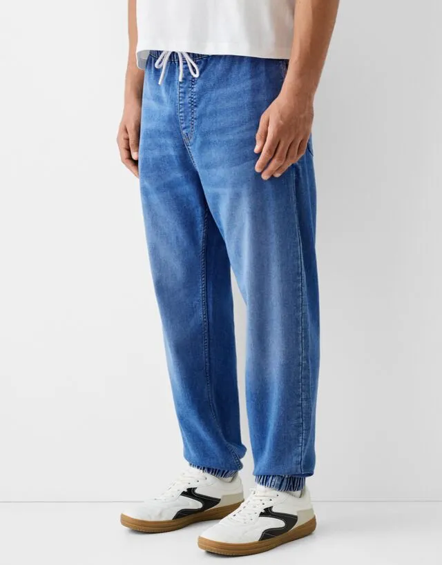 Bershka Jeans Jogger Uomo M Azzurro