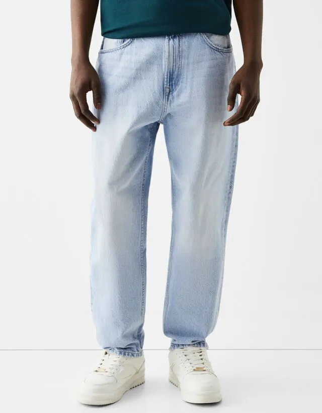 Bershka Jeans Loose Uomo 40 (Eu 34) Azzurro Chiaro