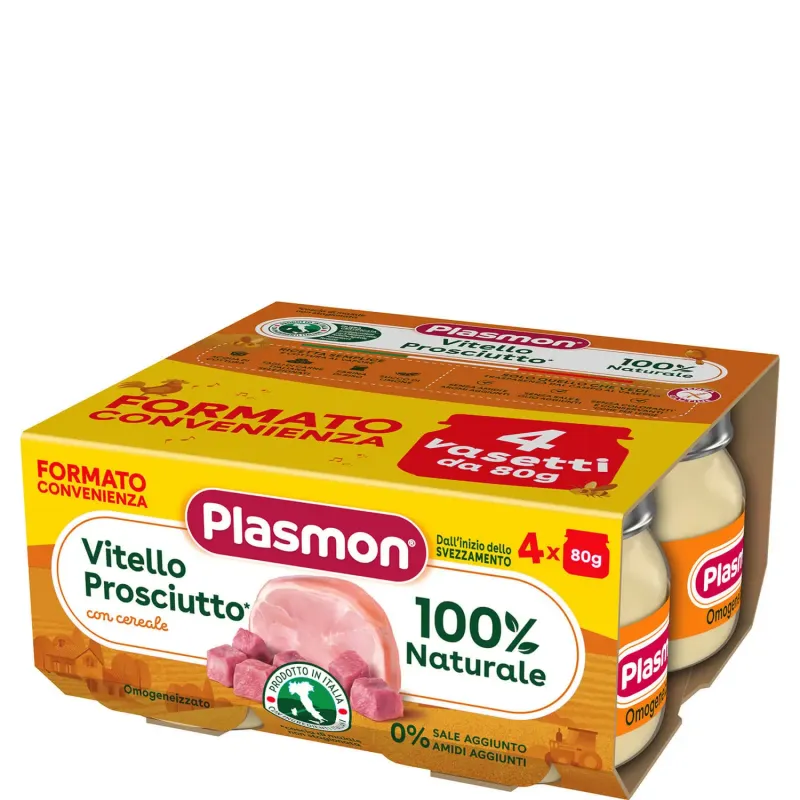  Omogeneizzato per Bambini Gusto Vitello e Prosciutto 4 X 80 g