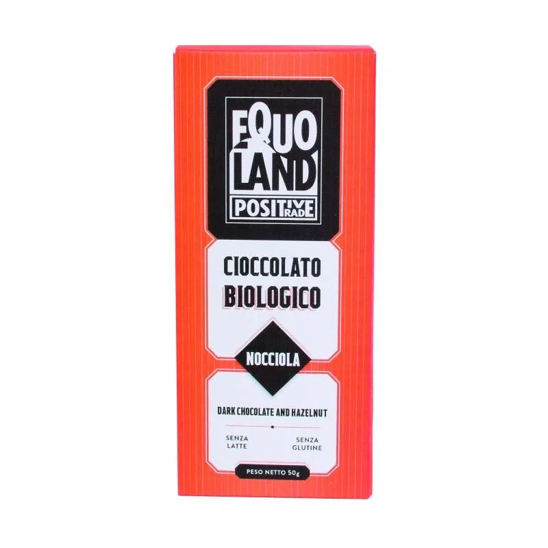 Equoland Tavoletta di cioccolato fondente extra 70% con granella di nocciole senza glutine 50 g