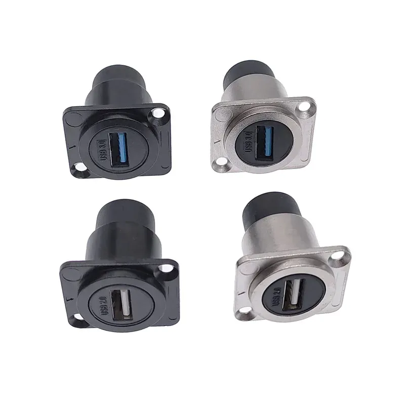 D type Metal USB socket female to female USB 3.0 2.0 connector panel mounting