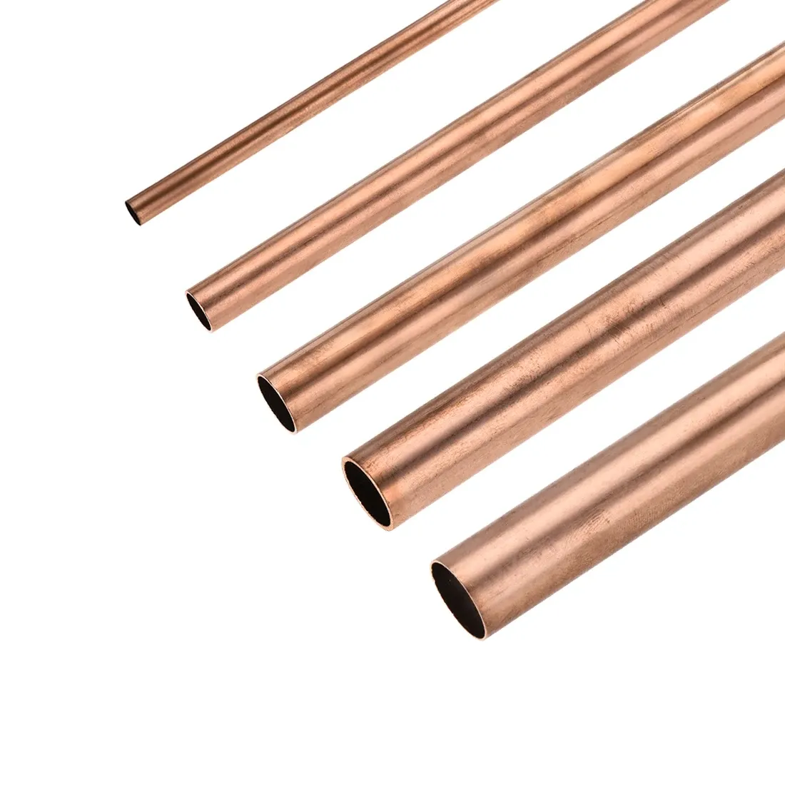 uxcell 1PC Copper Round Tube 8mm-30mm OD 100mm/200mm/300mm Length Hollow Straight Pipe Tubing for DIY crafts industrial