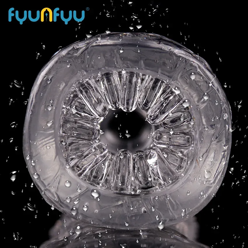 Men Masturbator Crystal Transparent Pocket Pussy Clear Silicone Realistic Vagina for Man Male Sex Products