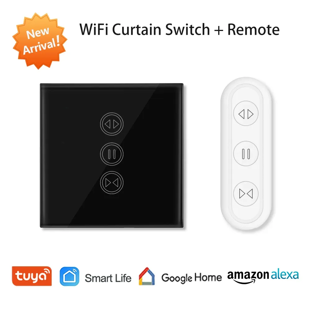 Remote Control Blind Shutter Tuya Smart Life EU WiFi Curtain Touch Switch Voice Control by Google Home Alexa echo App Timer