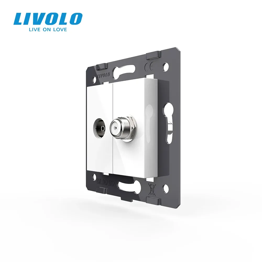 Livolo EU Standard Socket Accessory For DIY Products,The Base of Socket TV+ SATV Socket VL-C7-1VST-11