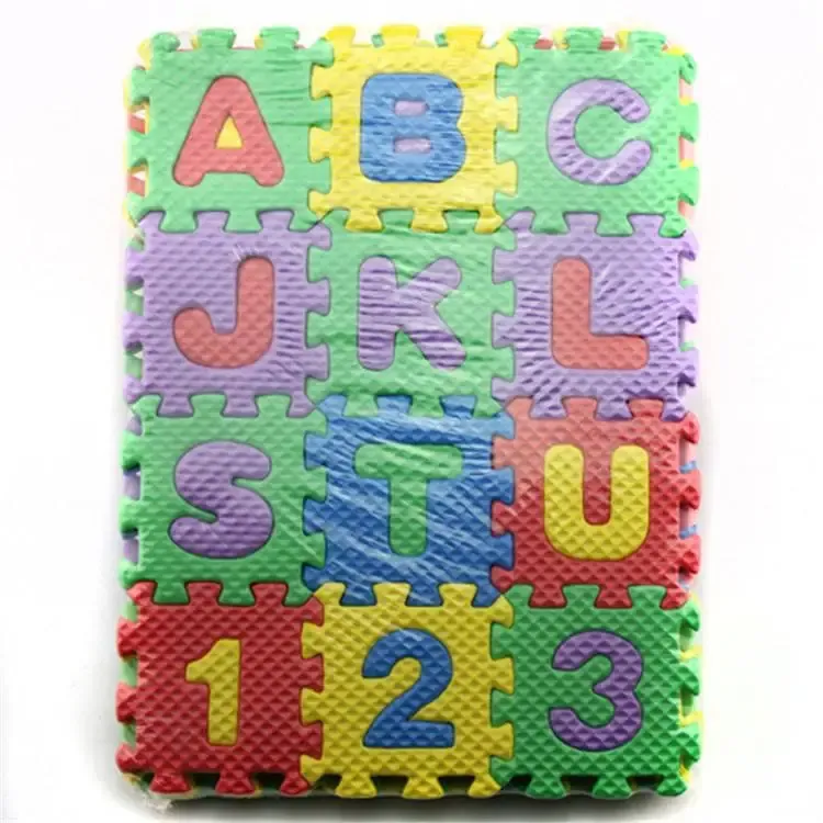 Hot Sale 36 Pieces Child Cartoon Letters Numbers Foam Play Puzzle Mat Floor Carpet Rug for Baby Kids Home Decoration Top Selling