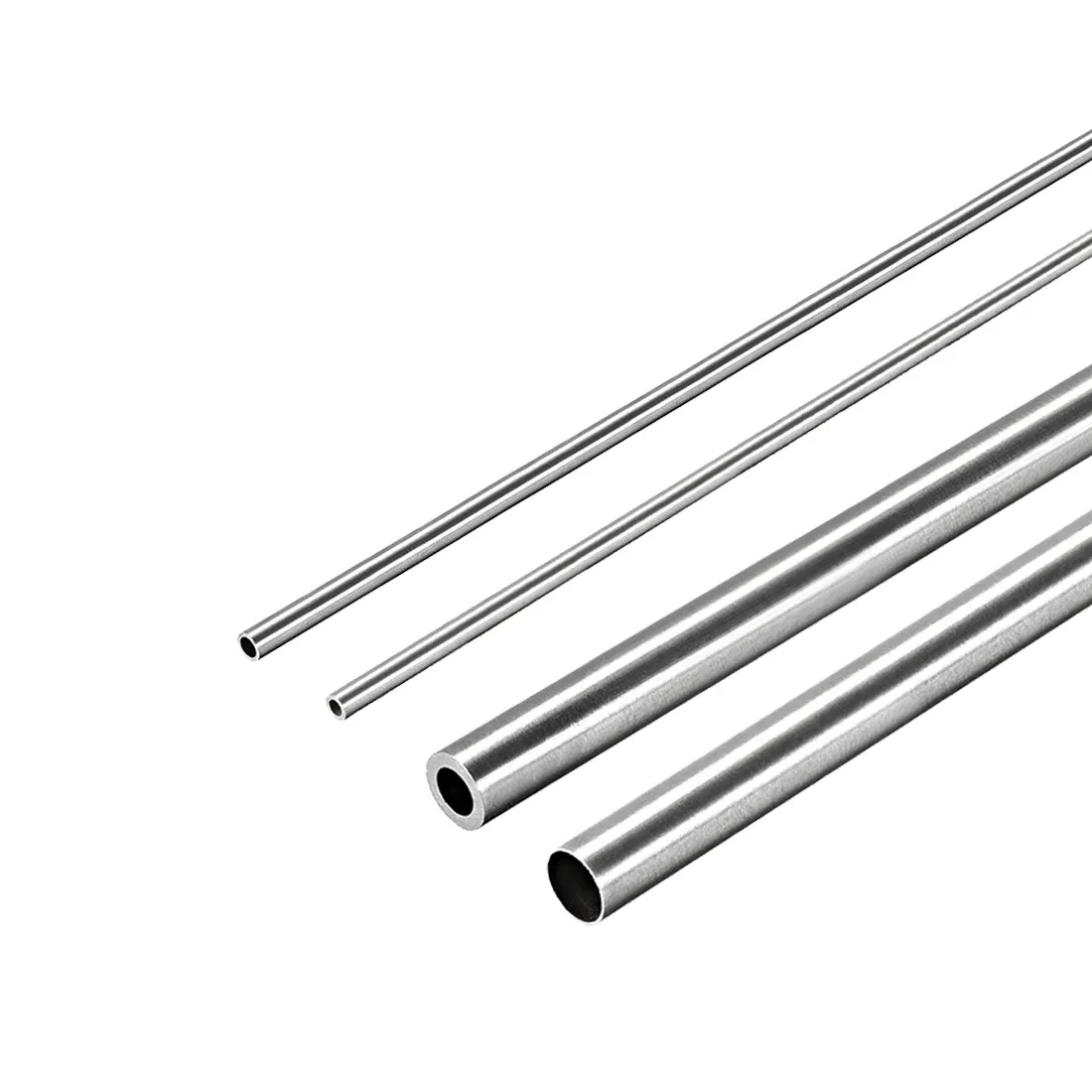 uxcell 1pc 2mm-5mm OD Seamless Straight Pipe Tube 304 Stainless Steel Round Tubing 0.15mm-1mm Wall Thickness 250mm Length