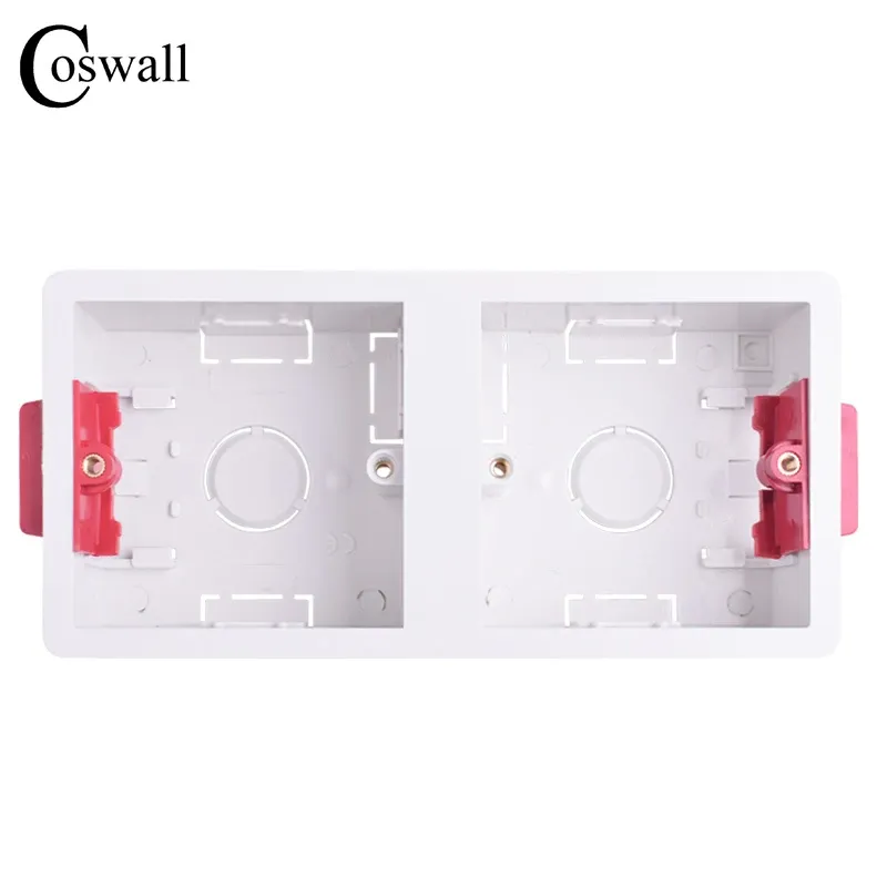 Coswall 86 Type 2 Gang Dry Lining Box For Gypsum Board Plasterboad Drywall 35mm Depth Wall Switch BOX Wall Socket Cassette
