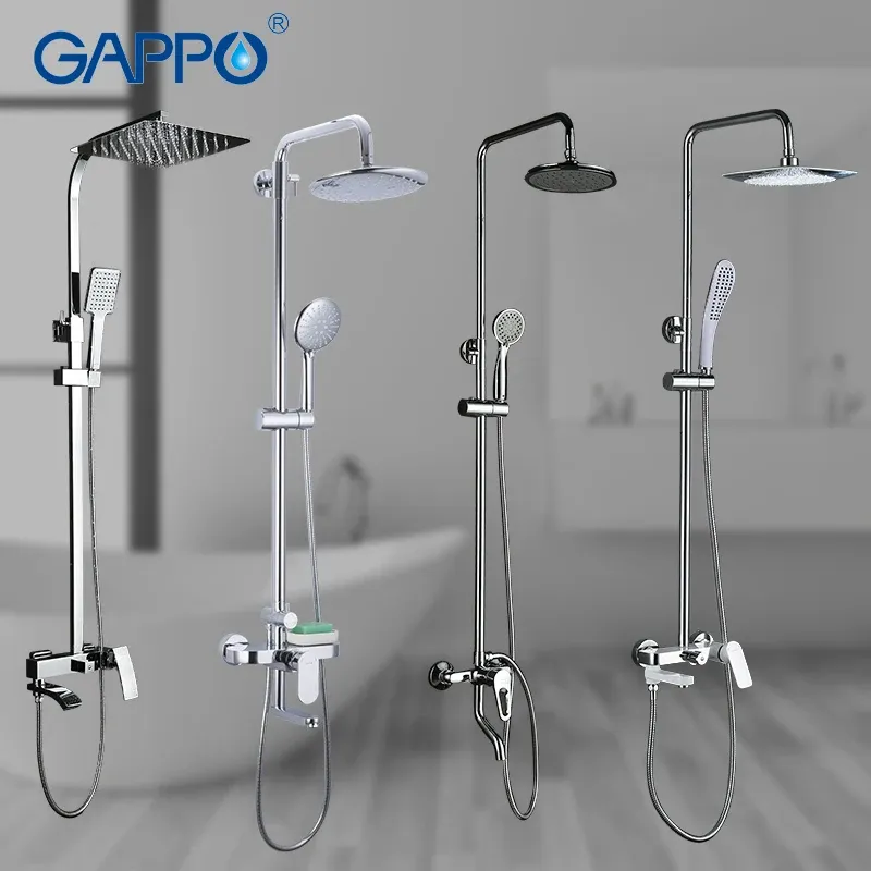GAPPO Shower System bathroom shower faucet tap bath mixer bathtub faucet set waterfall shower set chrome rain shower head