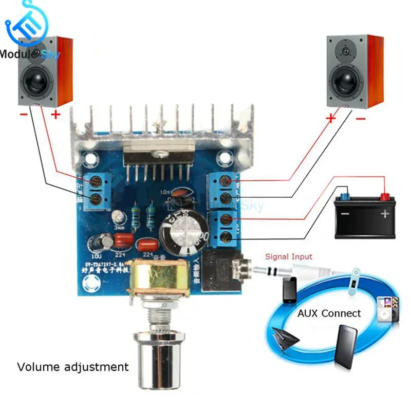 TDA7297 Version B Amplifier Board DC 9-15V 15W*2 Digital Audio Power Amplifier Module Stereo Dual Channel 15W + 15W Amplificador