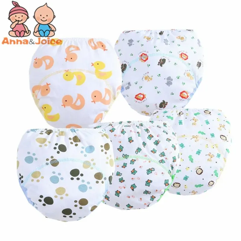 5pc/lot Boy Tranin Pants Baby Underwear Reusable Infant Nappy Cloth Diapers Learning Pants Baby Nappy Size 100 for 12-16kg