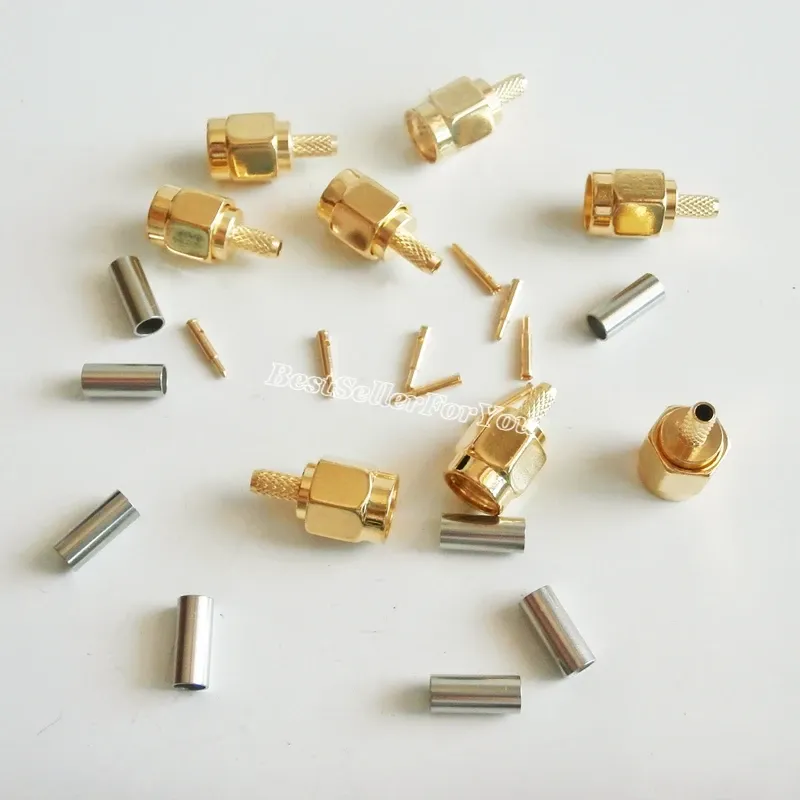 10Pcs High-quality SMA Male Plug crimp for RG174 RG316 LMR100 Cable RF Connector