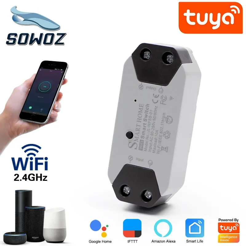 Tuya smart home control WiFi Smart Switch Light sensor Universal Breaker Timer Smart Life APP Wireless with Alexa Google Home