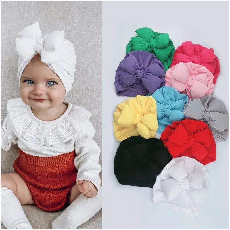 2020 Baby Headband Cotton Soft Bowknot Turban Hair Bands for Children Girls Elastic Headwrap Children Newborn Baby Turban