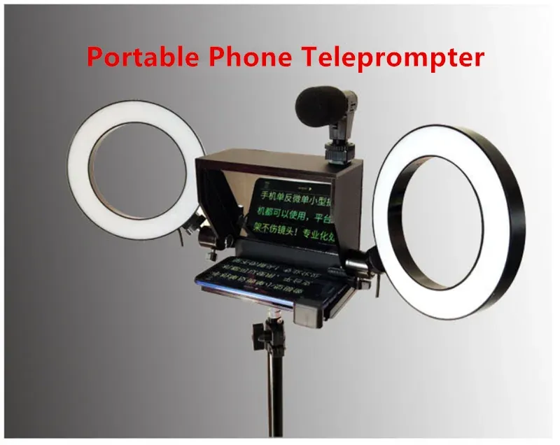 2020 New Portable Prompter Smartphone Teleprompter with remote control for News Live Interview Speech for Mobile Phone