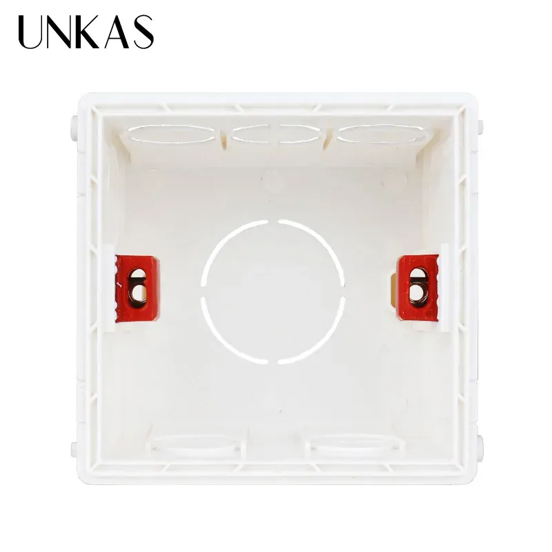 UNKAS New Desigh PVC Plastic Adjustable Mounting Box Internal Cassette 86*83*50 For 86 Type Switch and Socket