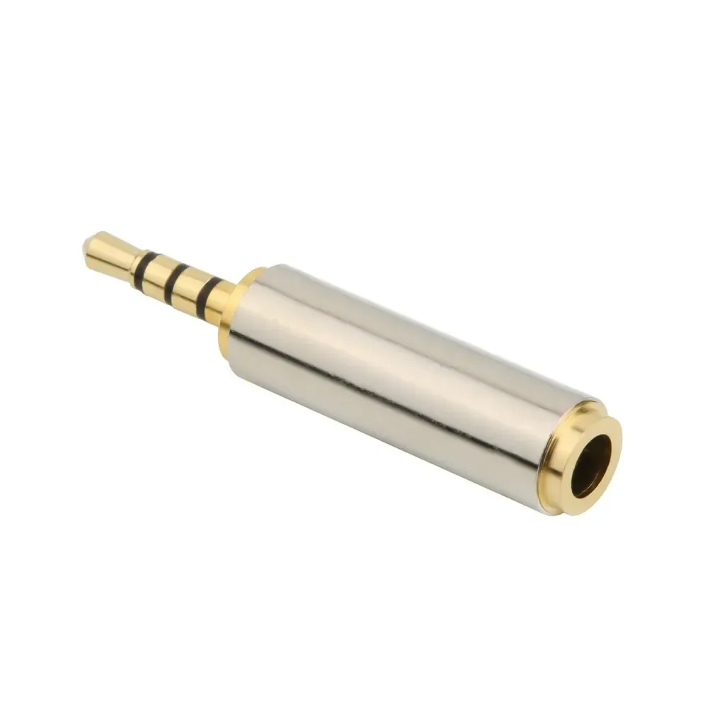 1pc Gold 2.5 mm Male to 3.5 mm Female audio Stereo Adapter Plug Converter Headphone jack Hot Sell