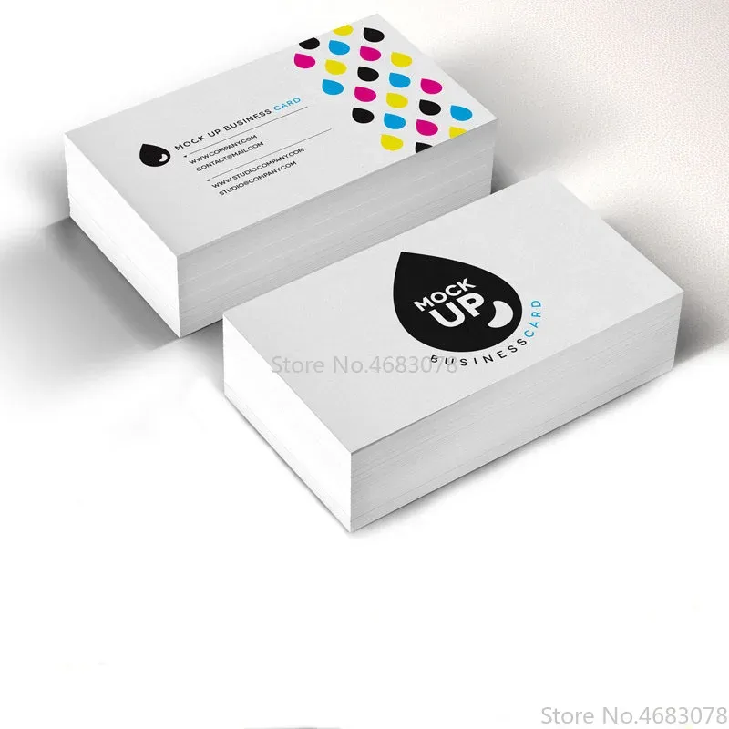 FreePrinting 100pc/200pc/500pc/1000pc/lot Paper business card 300gsm paper cards with Custom logo printing Free Shipping 90x53mm