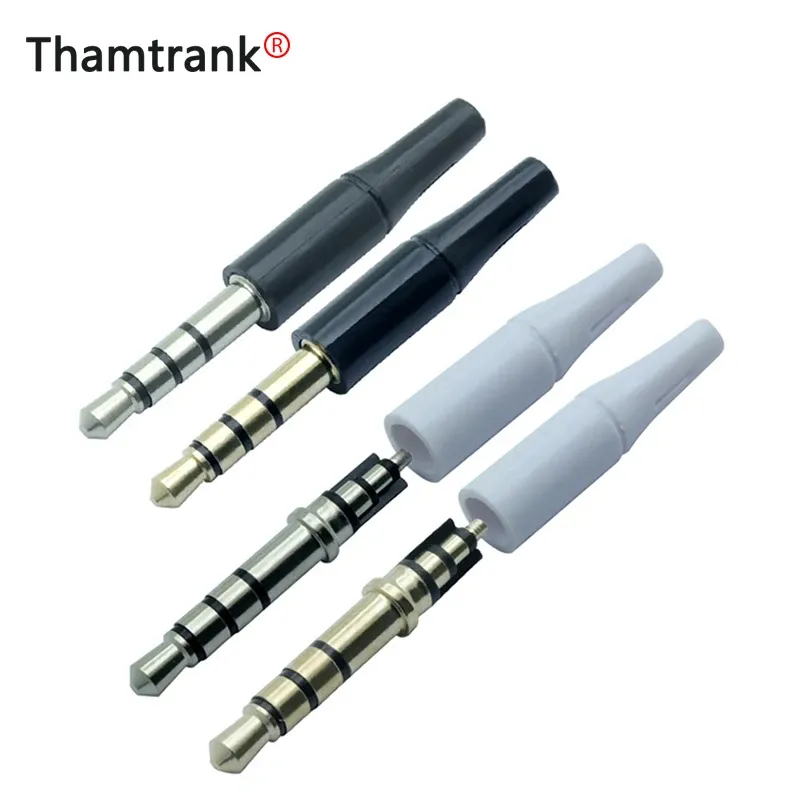 10pcs White And Black 3.5mm Stereo Headset Plug 4 Pole 3 Pole 3.5 Audio Plug Jack Adapter Connector For Iphone New Outlet 2.5mm