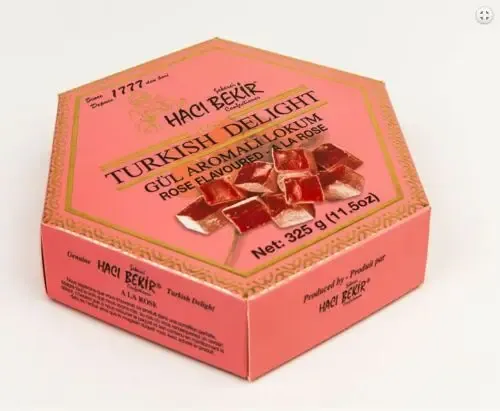 HACIBEKIR Oldest Company, Turkish Delight ROSE FLAVORED 325g Perfect gift