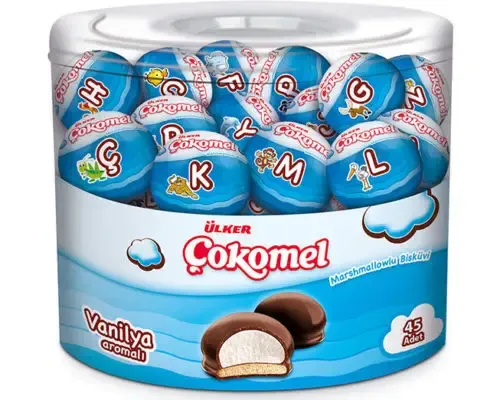 ETI Ulker Cokomel Buscuit Vanilla Marshmallow Halal Dessert 45 Pcs