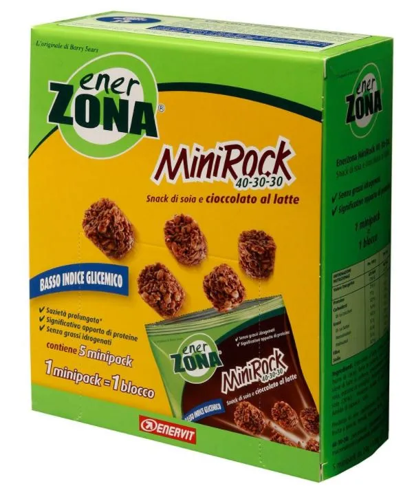 Enerzona Enervit Minirock 40-30-30 Snack Di Soia E Cioccolato Al Latte 5 Minipack 24g